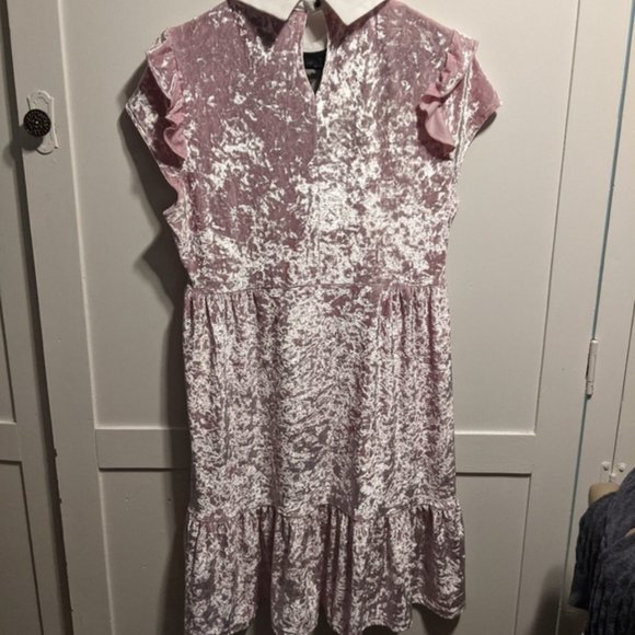 🆕 Killstar "Delana Crushin' Doll" Pink Velvet Babydoll Dress - Picture 11 of 15